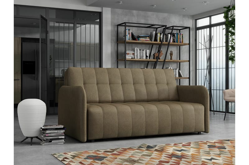 Denegal 3-sits Bäddsoffa NO_BRAND Brown - Møbler - Sofaer - Sovesofaer - 3 seters sovesofa
