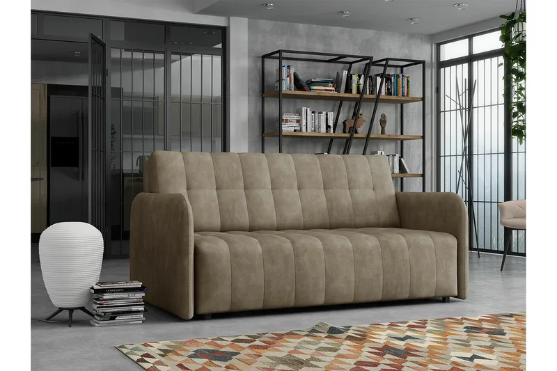 Denegal 3-sits Bäddsoffa NO_BRAND Brown - Møbler - Sofaer - Sovesofaer - 3 seters sovesofa