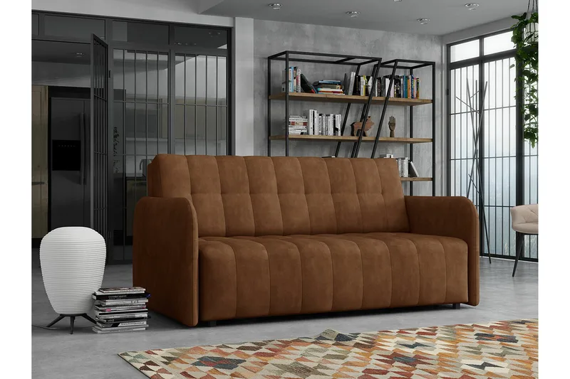Denegal 3-sits Bäddsoffa NO_BRAND Dark brown - Møbler - Sofaer - Sovesofaer - 3 seters sovesofa