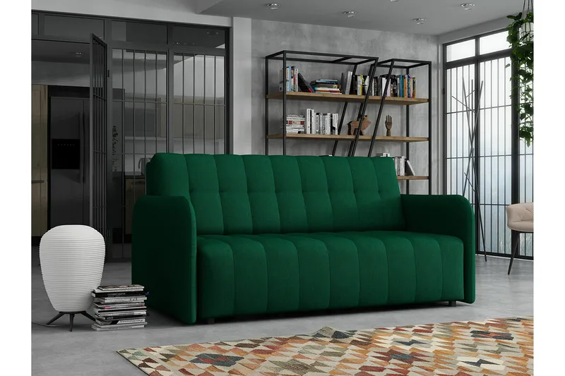 Denegal 3-sits Bäddsoffa NO_BRAND Dark green - Møbler - Sofaer - Sovesofaer - 3 seters sovesofa