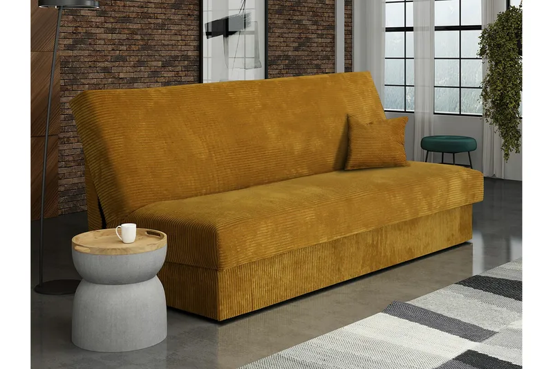 Denegal 3-sits Bäddsoffa NO_BRAND Dark yellow - Møbler - Sofaer - Sovesofaer - 3 seters sovesofa