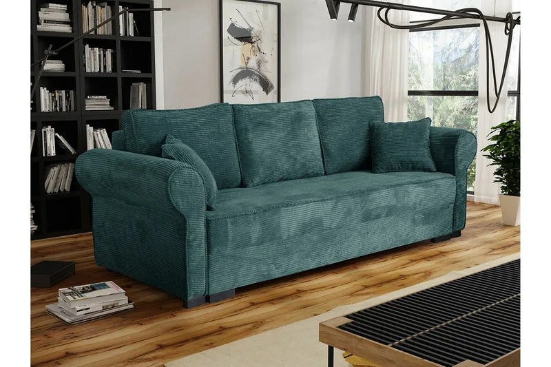 Denegal 3-sits Bäddsoffa NO_BRAND Green - Møbler - Sofaer - Sovesofaer - 3 seters sovesofa