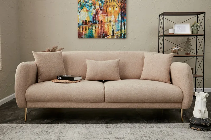 Devika Sovesofa 3-seter - Beige - Møbler - Sofaer - Sovesofaer - 3 seters sovesofa
