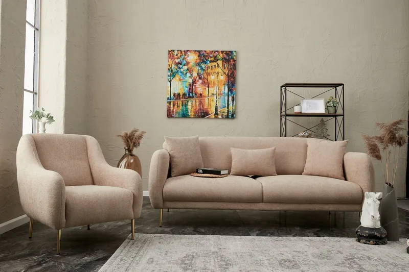 Devika Sovesofa 3-seter - Beige - Møbler - Sofaer - Sovesofaer - 3 seters sovesofa