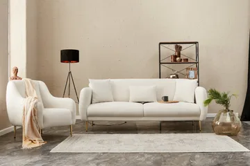Devika Sovesofa 3-seter - Lys beige - Møbler - Sofaer - Sovesofaer - 3 seters sovesofa