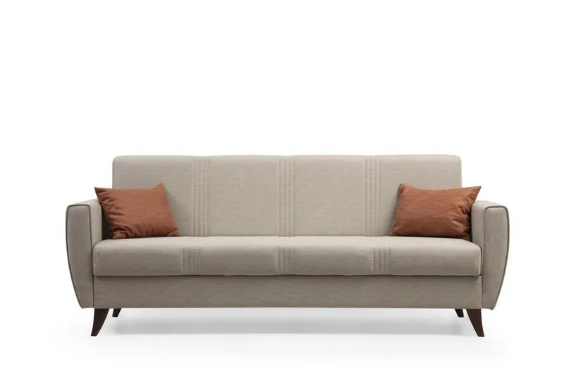 Dewan 3-seter Sovesofa 96x183 cm med Oppbevaring i Lin, Beige