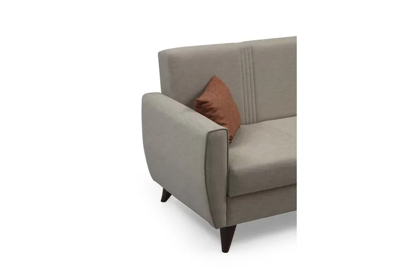 Dewan 3-seter Sovesofa 96x183 cm med Oppbevaring i Lin - Beige - Møbler - Sofaer - Sovesofaer - 3 seters sovesofa