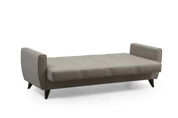 Dewan 3-seter Sovesofa 96x183 cm med Oppbevaring i Lin - Beige - Møbler - Sofaer - Sovesofaer - 3 seters sovesofa