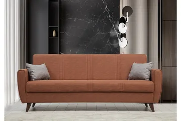 Dewan 3-seters Sovesofa 96x183 cm med Oppbevaring i Stoff - Terrakotta - Møbler - Sofaer - Sovesofaer - 3 seters sovesofa