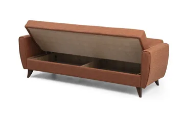 Dewan 3-seters Sovesofa 96x183 cm med Oppbevaring i Stoff - Terrakotta - Møbler - Sofaer - Sovesofaer - 3 seters sovesofa
