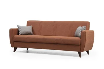 Dewan 3-seters Sovesofa 96x183 cm med Oppbevaring i Stoff - Terrakotta - Møbler - Sofaer - Sovesofaer - 3 seters sovesofa