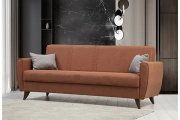 Dewan 3-seters Sovesofa 96x183 cm med Oppbevaring i Stoff - Terrakotta - Møbler - Sofaer - Sovesofaer - 3 seters sovesofa