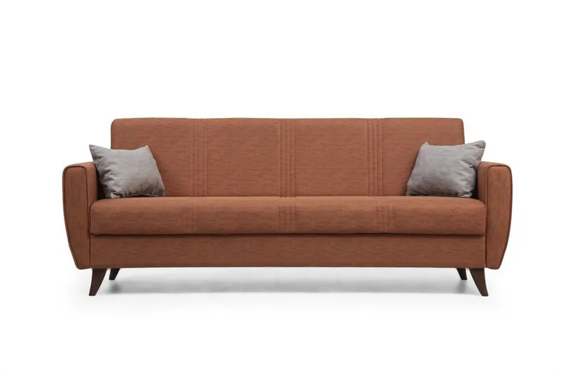 Dewan 3-seters Sovesofa 96x183 cm med Oppbevaring i Stoff, Terrakotta