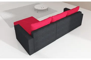Eguino 3-seter Høyre Hjørnesovesofa i Stoff med Underrede i Kunstlær - Lysegrå Melert - Møbler - Sofaer - Sovesofaer - Sovesofa divan