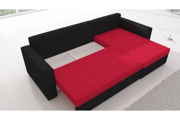 Eguino 3-seter Høyre Sovesofa 125x195 cm med Oppbevaring i Stoff - Lysgrå Melert - Møbler - Sofaer - Sovesofaer - Sovesofa divan