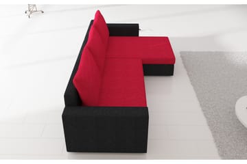 Eguino 3-seters Høyre Hjørnesovesofa i Stoff med Kunstskinnunderstell - Grå|Hvit - Møbler - Sofaer - Sovesofaer - Sovesofa divan