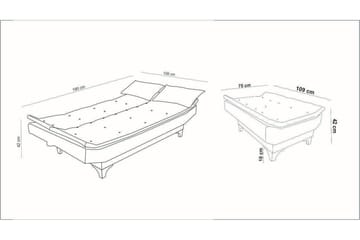 Elsis Sovesofa 3-seter - Grå - Møbler - Sofaer - Sovesofaer - 3 seters sovesofa