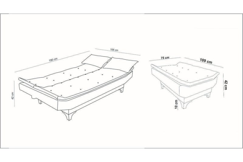 Elsis Sovesofa 3-seter - Grå - Møbler - Sofaer - Sovesofaer - 3 seters sovesofa