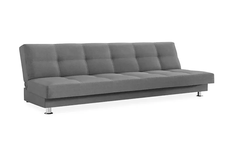 Enduro 3-seters Rektangulær Sovesofa 120x195 cm med Oppbevaring i Stoff, Grå