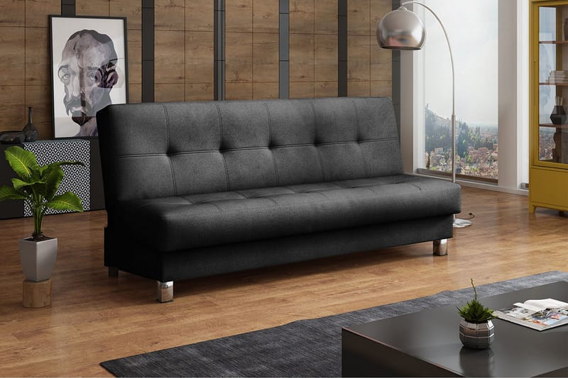 Enduro 3-seters Sovesofa 117x193 cm med Oppbevaring i Stoff - Antrasitt - Møbler - Sofaer - Sovesofaer - 3 seters sovesofa