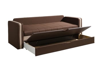 Euforia 3-seter Sovesofa 140x188 cm med Oppbevaring i Stoff - Brun - Møbler - Sofaer - Sovesofaer - 3 seters sovesofa