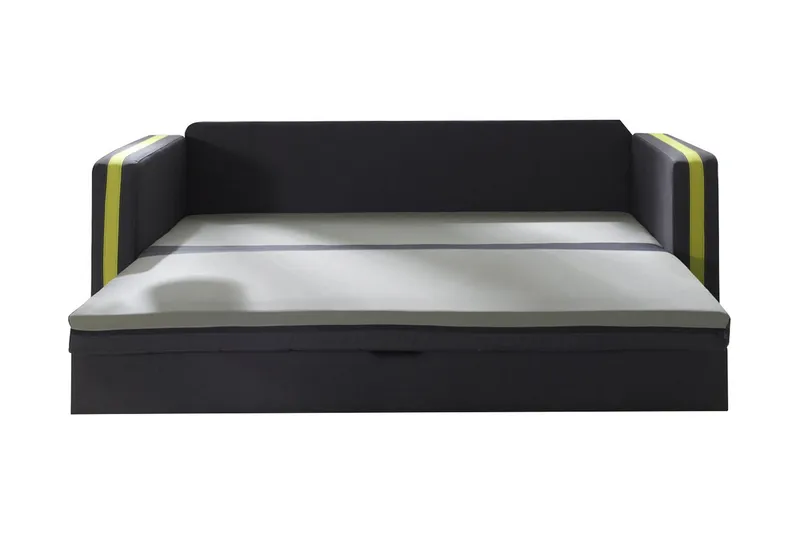 Euforia 3-seter Uttrekkbar Sovesofa 140x188 cm med Oppbevaring i Stoff - Antrasitt - Møbler - Sofaer - Sovesofaer - 3 seters sovesofa