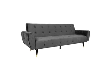 Falun Bäddsoffa 214x83 cm Grå Sammet Grey - Møbler - Sofaer - Sovesofaer - 3 seters sovesofa