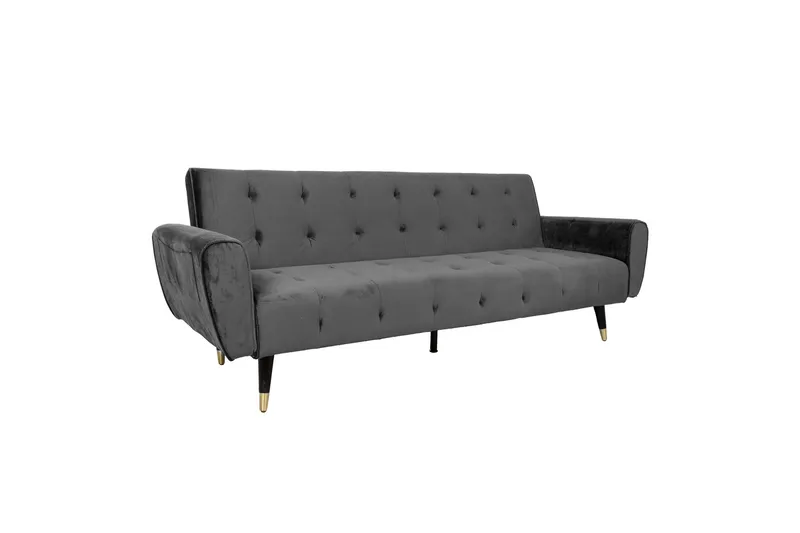 Falun Bäddsoffa 214x83 cm Grå Sammet Grey - Møbler - Sofaer - Sovesofaer - 3 seters sovesofa