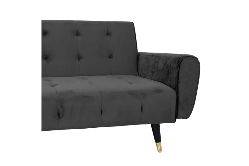 Falun Bäddsoffa 214x83 cm Grå Sammet Grey - Møbler - Sofaer - Sovesofaer - 3 seters sovesofa