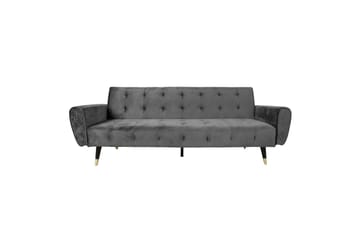 Falun Bäddsoffa 214x83 cm Grå Sammet Grey - Møbler - Sofaer - Sovesofaer - 3 seters sovesofa