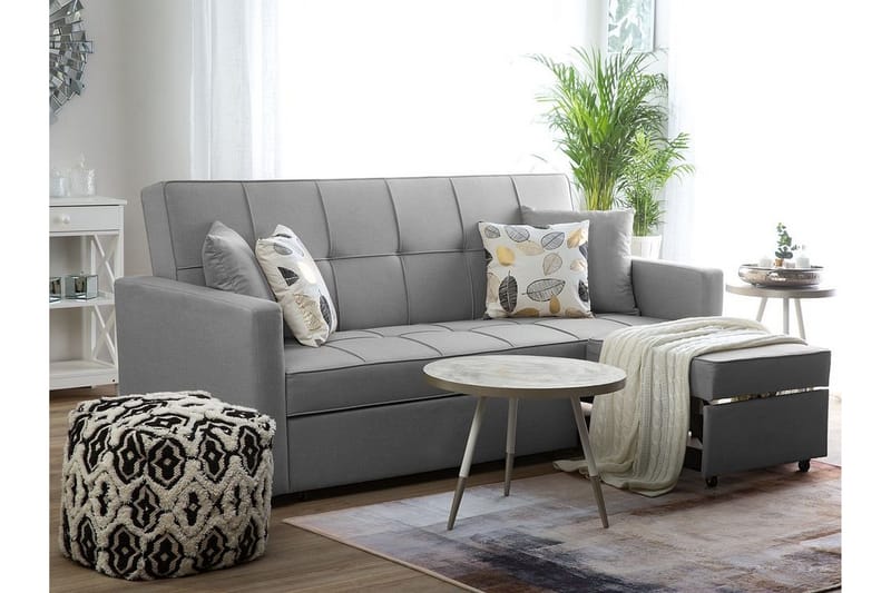 Glomma 3-seter Uttrekkbar Sovesofa 181x207 cm i Stoff - Grå - Møbler - Sofaer - Sovesofaer - 3 seters sovesofa