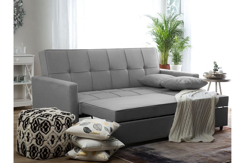 Glomma 3-seter Uttrekkbar Sovesofa 181x207 cm i Stoff - Grå - Møbler - Sofaer - Sovesofaer - 3 seters sovesofa