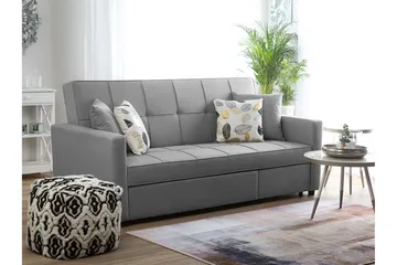 Glomma 3-seter Uttrekkbar Sovesofa 181x207 cm i Stoff - Grå - Møbler - Sofaer - Sovesofaer - 3 seters sovesofa
