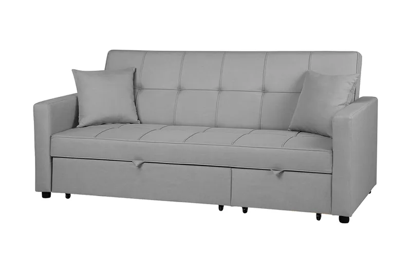 Glomma 3-seter Uttrekkbar Sovesofa 181x207 cm i Stoff, Grå