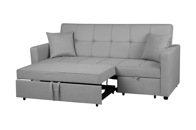 Glomma 3-seter Uttrekkbar Sovesofa 181x207 cm i Stoff - Grå - Møbler - Sofaer - Sovesofaer - 3 seters sovesofa