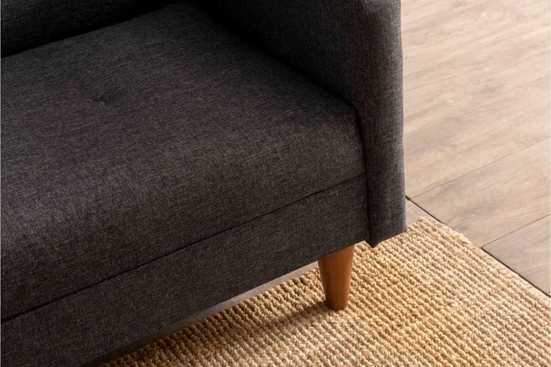 Hiko 3-seter Sovesofa 102x180 cm i Stoff - Antrasitt - Møbler - Sofaer - Sovesofaer - 3 seters sovesofa