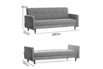 Hiko Sovesofa - Lysegrå - Møbler - Sofaer - Sovesofaer - 3 seters sovesofa