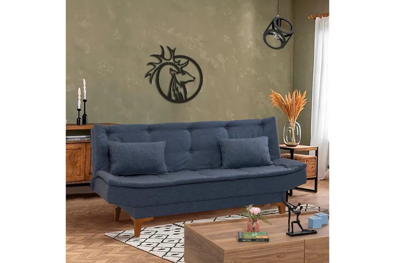 Hunterville Sovesofa 3-seters 106x187 - Mørkeblå - Møbler - Sofaer - Sovesofaer - 3 seters sovesofa