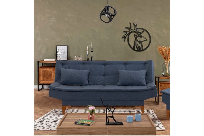 Hunterville Sovesofa 3-seters 106x187 - Mørkeblå - Møbler - Sofaer - Sovesofaer - 3 seters sovesofa