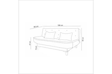Hunterville Sovesofa 3-seters 106x188 - Mørkegrå - Møbler - Sofaer - Sovesofaer - 3 seters sovesofa