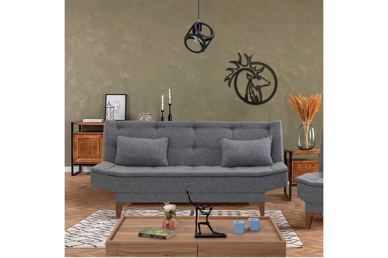 Hunterville Sovesofa 3-seters 106x188 - Mørkegrå - Møbler - Sofaer - Sovesofaer - 3 seters sovesofa