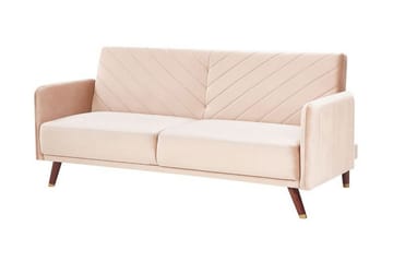 Induja 3-seters Sovesofa - Fløyel/Beige - Møbler - Sofaer - Sovesofaer - 3 seters sovesofa