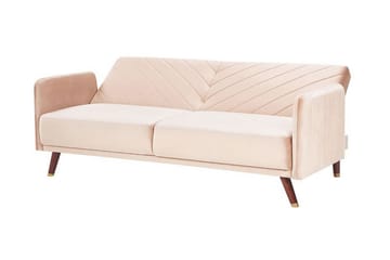 Induja 3-seters Sovesofa - Fløyel/Beige - Møbler - Sofaer - Sovesofaer - 3 seters sovesofa