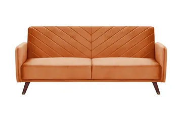 Induja 3-seters Sovesofa - Fløyel/Oransje - Møbler - Sofaer - Sovesofaer - 3 seters sovesofa