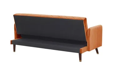 Induja 3-seters Sovesofa - Fløyel/Oransje - Møbler - Sofaer - Sovesofaer - 3 seters sovesofa
