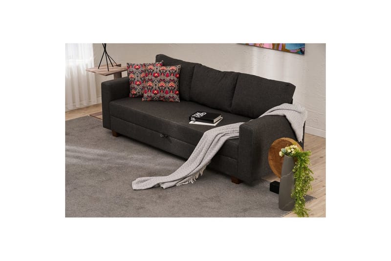 3-seters sovesofa Iroulport Antrasitt - Antrasitt - Møbler - Sofaer - Sovesofaer - 3 seters sovesofa
