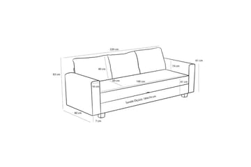 3-seters sovesofa Iroulport Beige - Beige - Møbler - Sofaer - Sovesofaer - 3 seters sovesofa