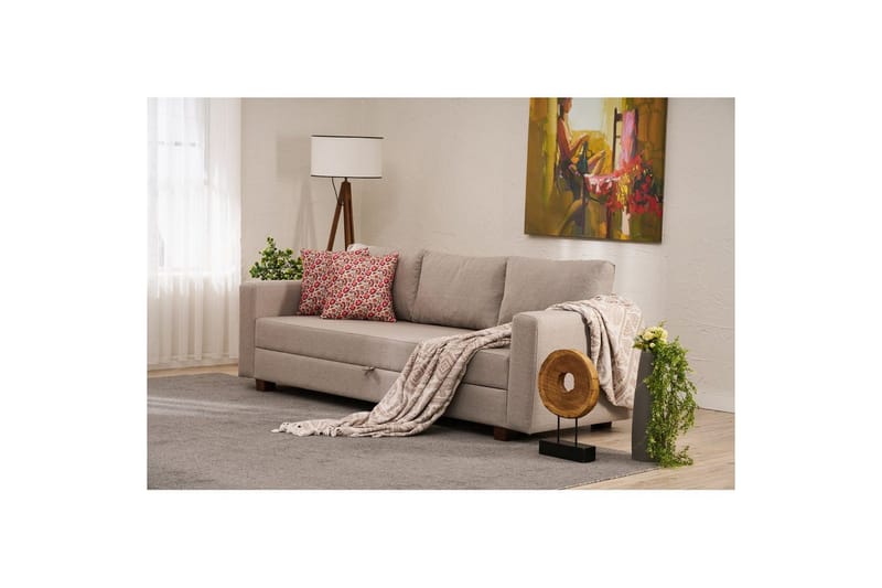 3-seters sovesofa Iroulport Beige - Beige - Møbler - Sofaer - Sovesofaer - 3 seters sovesofa
