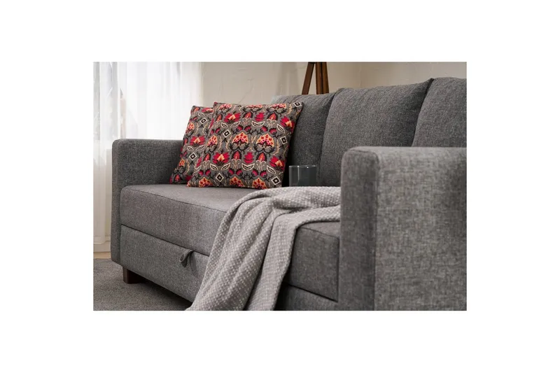 3-seters sovesofa Iroulport Grå - Grå - Møbler - Sofaer - Sovesofaer - 3 seters sovesofa