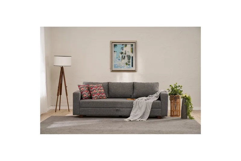 3-seters sovesofa Iroulport Grå - Grå - Møbler - Sofaer - Sovesofaer - 3 seters sovesofa